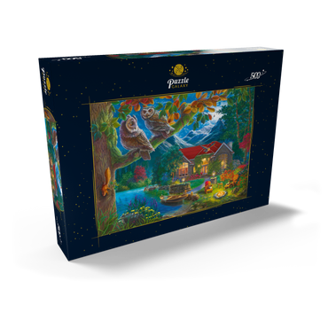 Darstellung des Puzzle Motivs Owls & Night House 500 Puzzle Schachtel Ansicht2