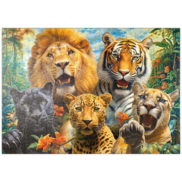 Darstellung des Puzzle Motivs puzzleplate Selfies of Wildcats 1000 Puzzle