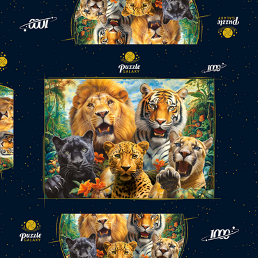 Darstellung des Puzzle Motivs Selfies of Wildcats 1000 Puzzle Schachtel 3D Modell