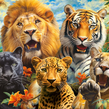 Darstellung des Puzzle Motivs Selfies of Wildcats 200 Puzzle 3D Modell