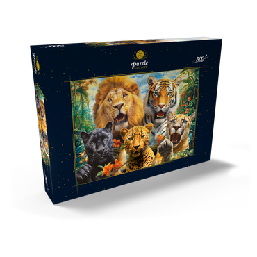 Darstellung des Puzzle Motivs Selfies of Wildcats 500 Puzzle Schachtel Ansicht2