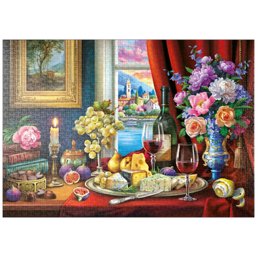 Darstellung des Puzzle Motivs puzzleplate Still Life With Wine 1000 Puzzle