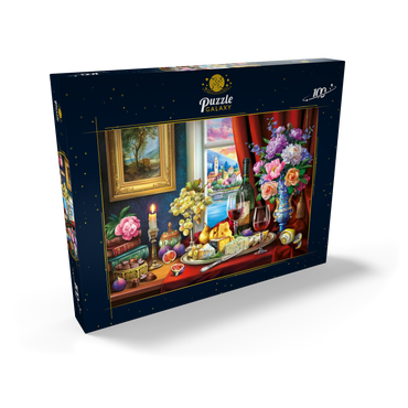 Darstellung des Puzzle Motivs Still Life With Wine 100 Puzzle Schachtel Ansicht2