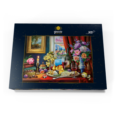 Darstellung des Puzzle Motivs Still Life With Wine 500 Puzzle Schachtel Ansicht3