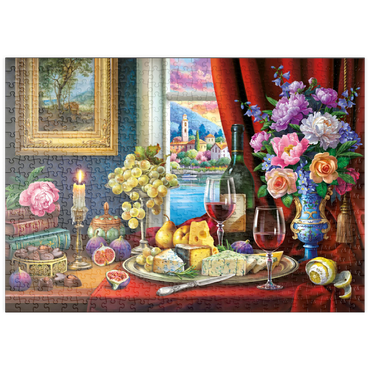 Darstellung des Puzzle Motivs puzzleplate Still Life With Wine 500 Puzzle