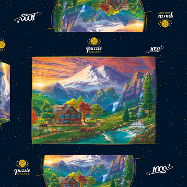 Darstellung des Puzzle Motivs Elbrus at Sunset 1000 Puzzle Schachtel 3D Modell