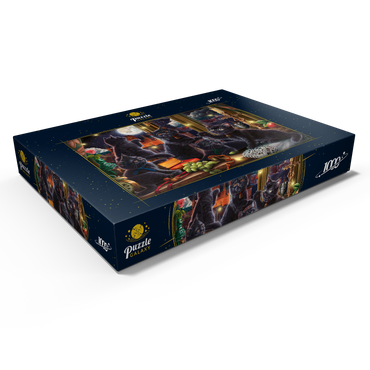 Darstellung des Puzzle Motivs Black Kittens & Fireflies 1000 Puzzle Schachtel Ansicht1