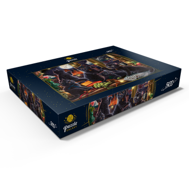 Darstellung des Puzzle Motivs Black Kittens & Fireflies 500 Puzzle Schachtel Ansicht1