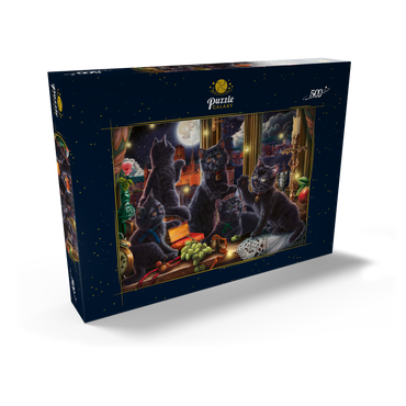 Darstellung des Puzzle Motivs Black Kittens & Fireflies 500 Puzzle Schachtel Ansicht2