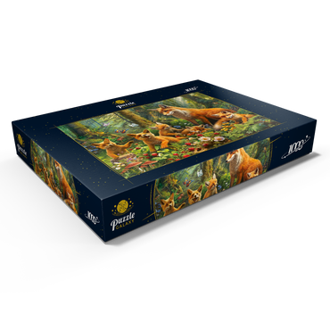 Darstellung des Puzzle Motivs Fox Family 1000 Puzzle Schachtel Ansicht1