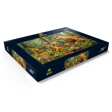 Darstellung des Puzzle Motivs Fox Family 200 Puzzle Schachtel Ansicht1