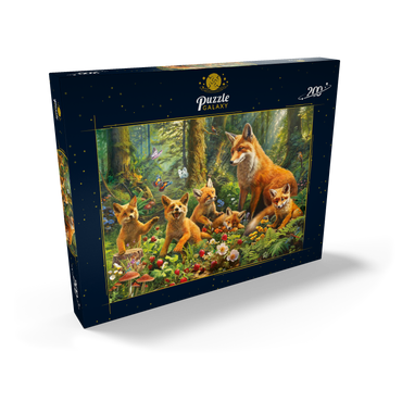 Darstellung des Puzzle Motivs Fox Family 200 Puzzle Schachtel Ansicht2