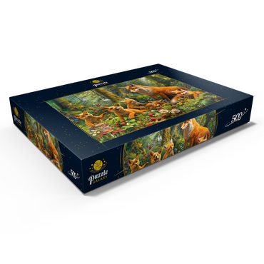 Darstellung des Puzzle Motivs Fox Family 500 Puzzle Schachtel Ansicht1