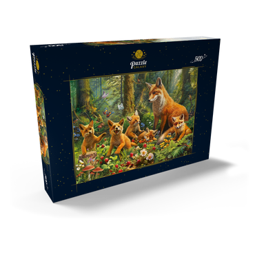 Darstellung des Puzzle Motivs Fox Family 500 Puzzle Schachtel Ansicht2