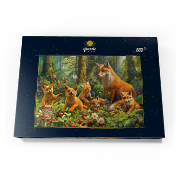 Darstellung des Puzzle Motivs Fox Family 500 Puzzle Schachtel Ansicht3