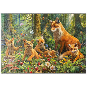 Darstellung des Puzzle Motivs puzzleplate Fox Family 500 Puzzle