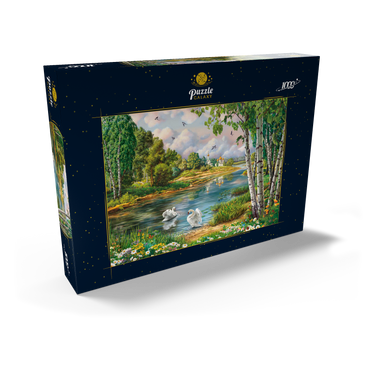 Darstellung des Puzzle Motivs Village Landscape 1000 Puzzle Schachtel Ansicht2