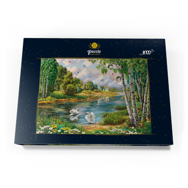 Darstellung des Puzzle Motivs Village Landscape 1000 Puzzle Schachtel Ansicht3