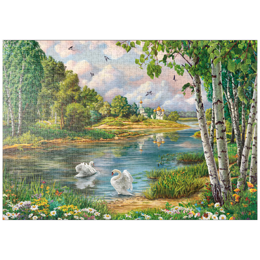Darstellung des Puzzle Motivs puzzleplate Village Landscape 1000 Puzzle