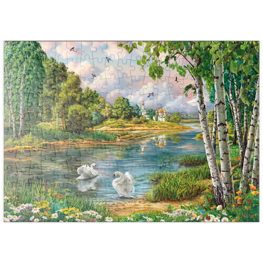 Darstellung des Puzzle Motivs puzzleplate Village Landscape 200 Puzzle