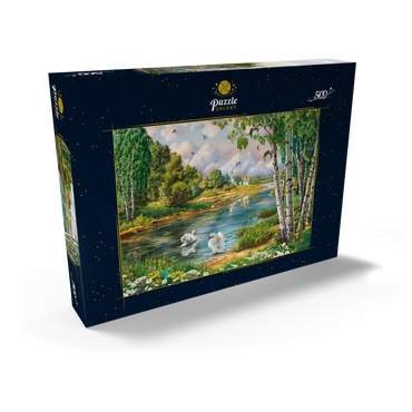 Darstellung des Puzzle Motivs Village Landscape 500 Puzzle Schachtel Ansicht2