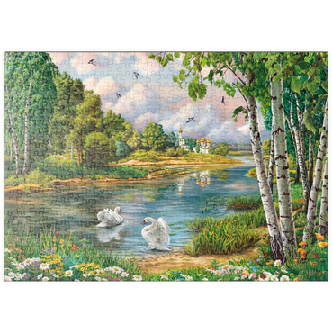 Darstellung des Puzzle Motivs puzzleplate Village Landscape 500 Puzzle