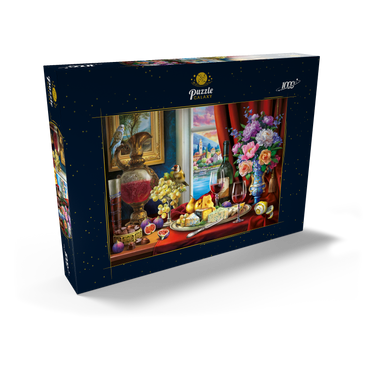 Darstellung des Puzzle Motivs Still Life & Wine 1000 Puzzle Schachtel Ansicht2