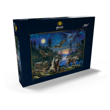 Darstellung des Puzzle Motivs Night Wolves & Owls 1000 Puzzle Schachtel Ansicht2