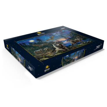 Darstellung des Puzzle Motivs Night Wolves & Owls 200 Puzzle Schachtel Ansicht1