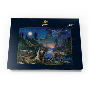 Darstellung des Puzzle Motivs Night Wolves & Owls 500 Puzzle Schachtel Ansicht3
