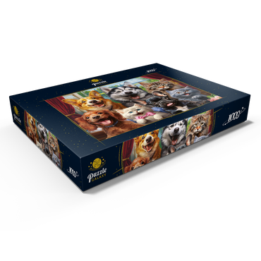 Darstellung des Puzzle Motivs Furry Friends Selfie 1000 Puzzle Schachtel Ansicht1
