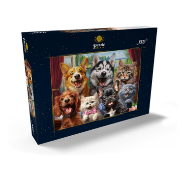 Darstellung des Puzzle Motivs Furry Friends Selfie 1000 Puzzle Schachtel Ansicht2