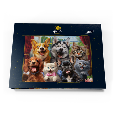 Darstellung des Puzzle Motivs Furry Friends Selfie 1000 Puzzle Schachtel Ansicht3