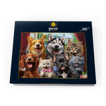 Darstellung des Puzzle Motivs Furry Friends Selfie 200 Puzzle Schachtel Ansicht3