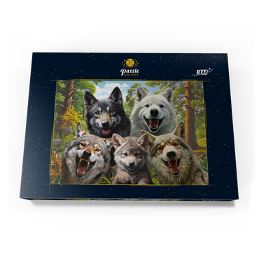 Darstellung des Puzzle Motivs Wolf Selfie 1000 Puzzle Schachtel Ansicht3