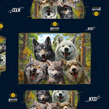 Darstellung des Puzzle Motivs Wolf Selfie 1000 Puzzle Schachtel 3D Modell