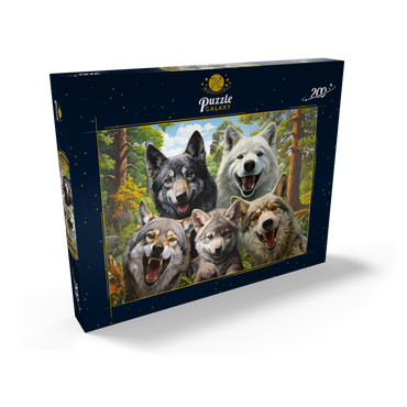 Darstellung des Puzzle Motivs Wolf Selfie 200 Puzzle Schachtel Ansicht2