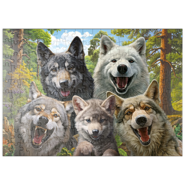 Darstellung des Puzzle Motivs puzzleplate Wolf Selfie 200 Puzzle