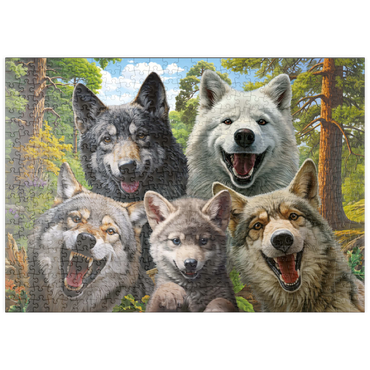 Darstellung des Puzzle Motivs puzzleplate Wolf Selfie 500 Puzzle
