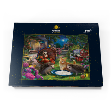 Darstellung des Puzzle Motivs Hedgehogs & Kitten 1000 Puzzle Schachtel Ansicht3