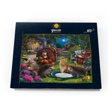 Darstellung des Puzzle Motivs Hedgehogs & Kitten 100 Puzzle Schachtel Ansicht3