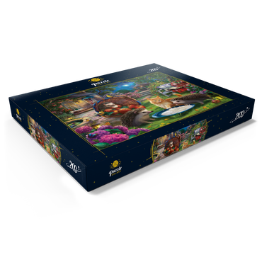 Darstellung des Puzzle Motivs Hedgehogs & Kitten 200 Puzzle Schachtel Ansicht1