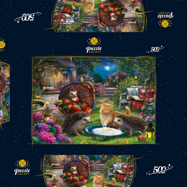 Darstellung des Puzzle Motivs Hedgehogs & Kitten 500 Puzzle Schachtel 3D Modell