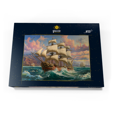 Darstellung des Puzzle Motivs Sailboat At Dawn 1000 Puzzle Schachtel Ansicht3
