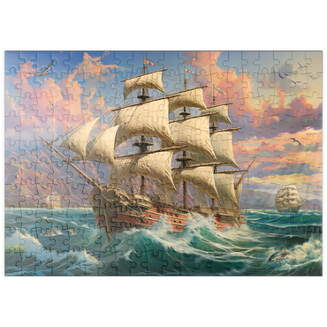 Darstellung des Puzzle Motivs puzzleplate Sailboat At Dawn 200 Puzzle