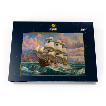 Darstellung des Puzzle Motivs Sailboat At Dawn 500 Puzzle Schachtel Ansicht3