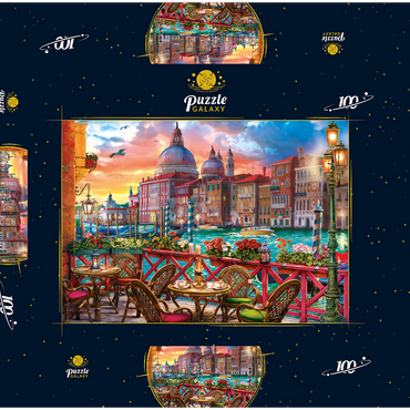Darstellung des Puzzle Motivs View of Santa Maria della Salute 100 Puzzle Schachtel 3D Modell