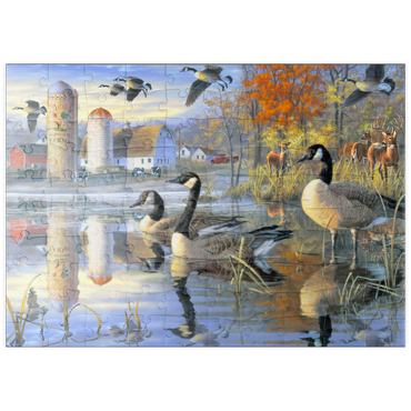 Darstellung des Puzzle Motivs puzzleplate Sunny View Farm 100 Puzzle