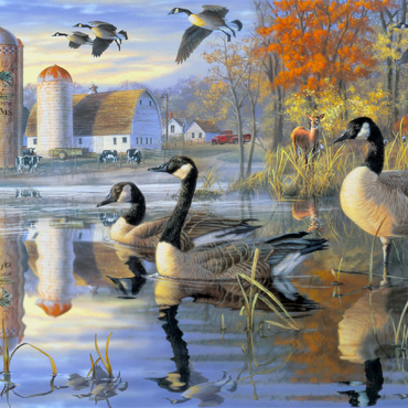 Darstellung des Puzzle Motivs Sunny View Farm 100 Puzzle 3D Modell