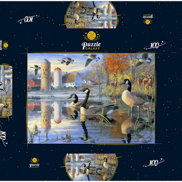 Darstellung des Puzzle Motivs Sunny View Farm 100 Puzzle Schachtel 3D Modell